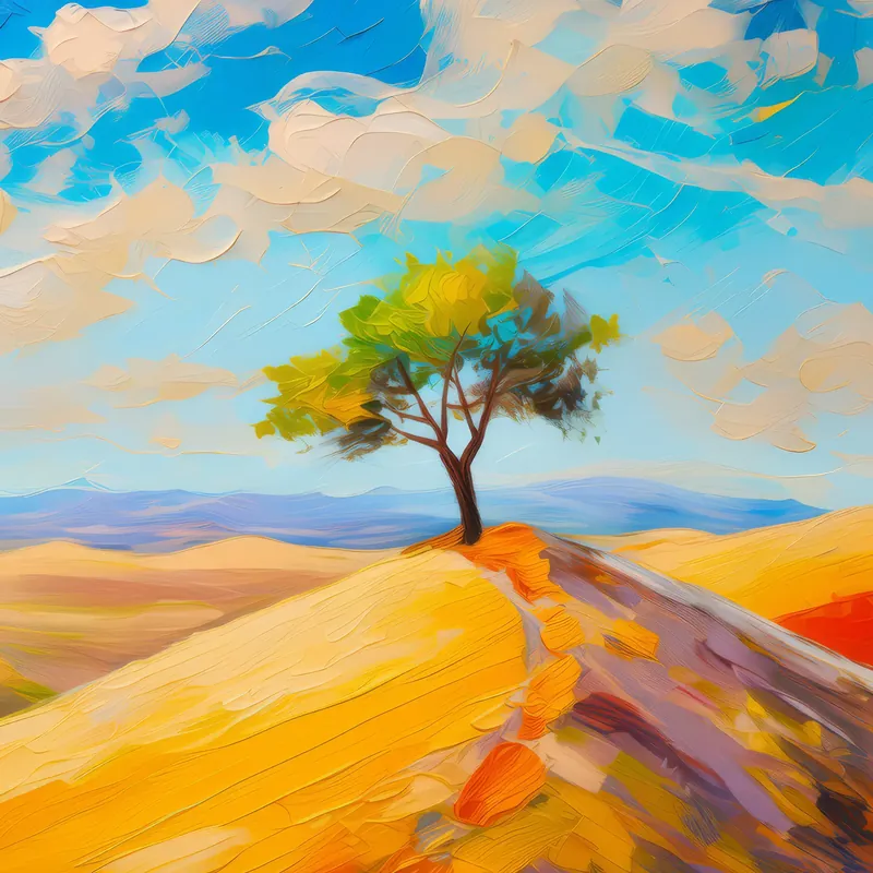 Painting: Solitary Desert Tree
