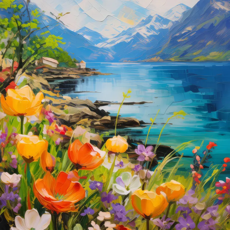 Painting: Spring Awakening Along the Fjord