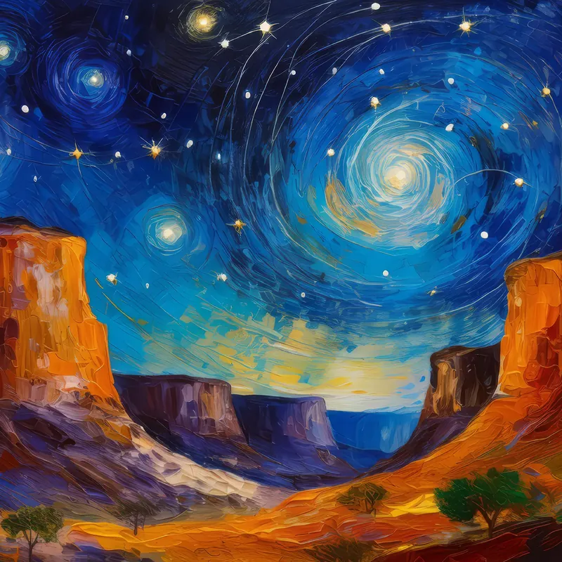 Painting: Starlit Desert Chasm