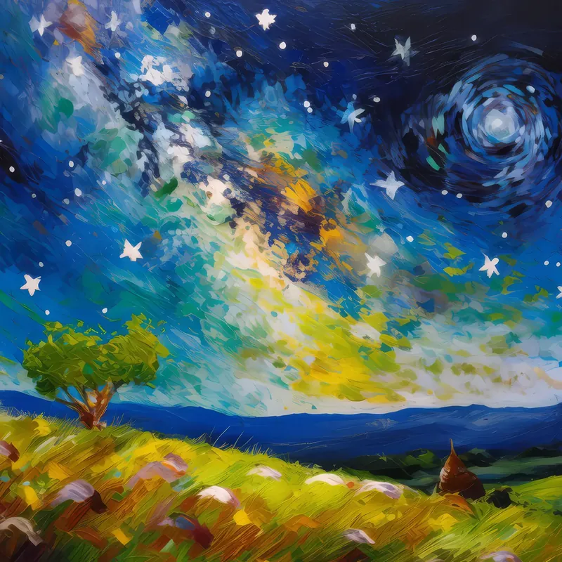 Painting: Starry Night Knoll