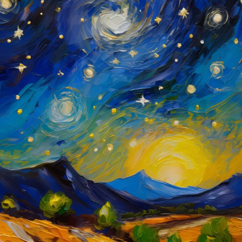 Painting: Starry Night Over Alpine Desert