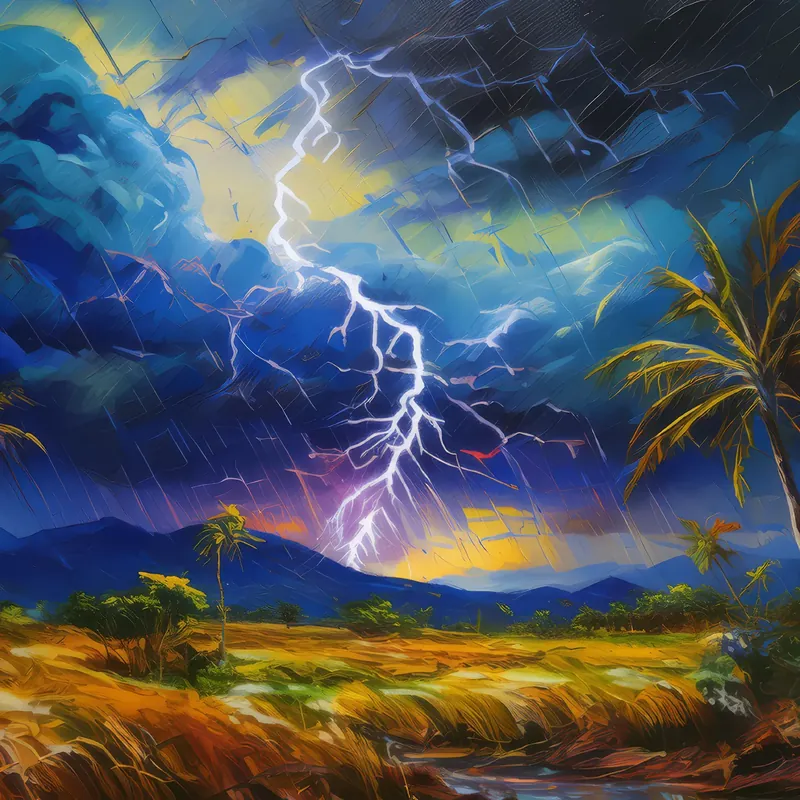 Painting: Steppe Lightning Storm