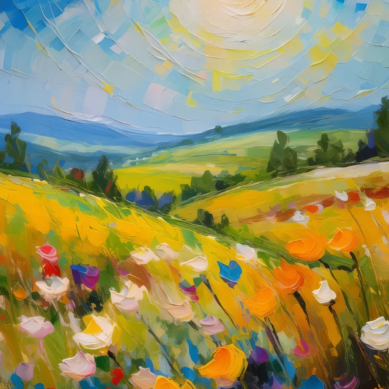 Painting: Sunny Countryside Field