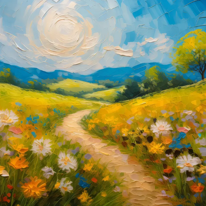 Painting: Sunny Meadow Path