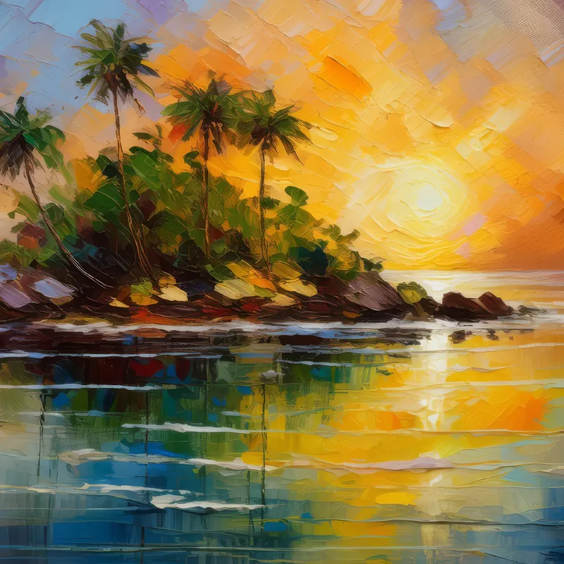 Painting: Sunrise Lagoon Island