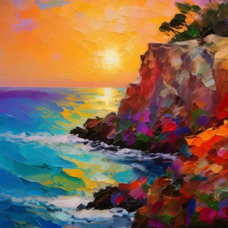 Painting: Sunset Over the Bluff