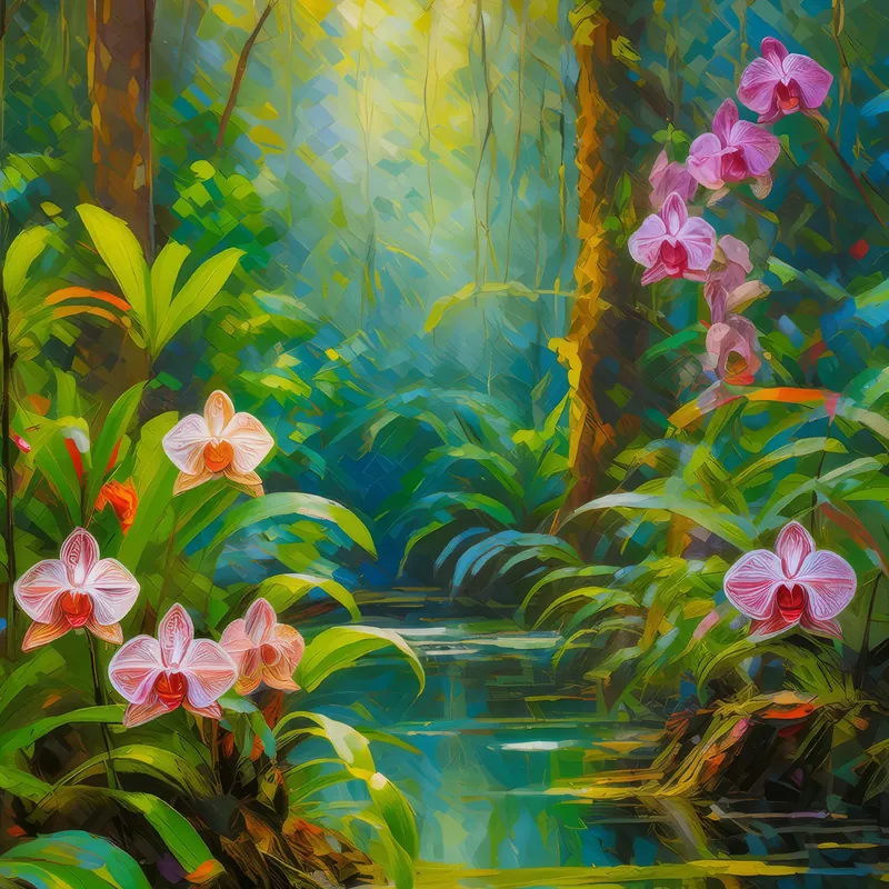 Painting: Swamp Wild Orchids