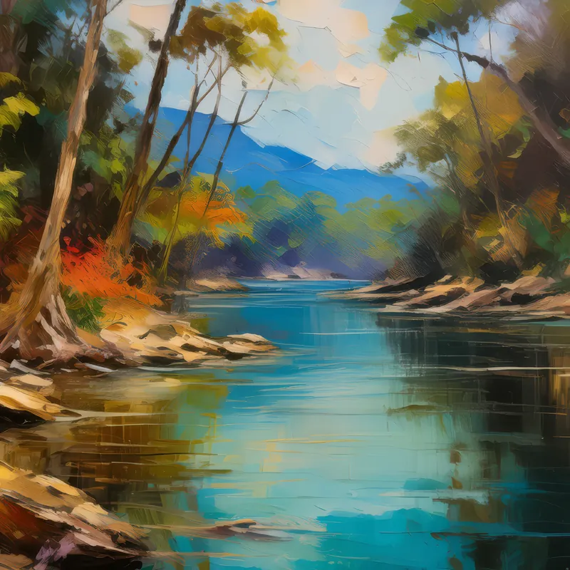 Painting: Tropical Dry Forest Riverbank