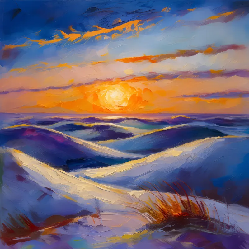 Painting: Twilight Over Arctic Dunes
