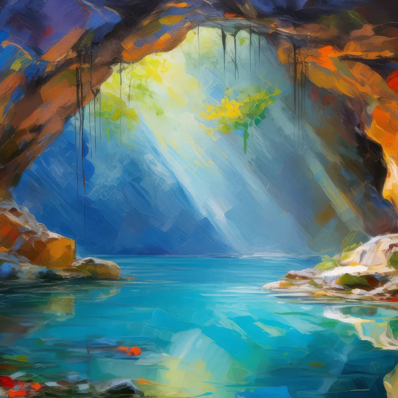 Painting: Underground Cave Pool