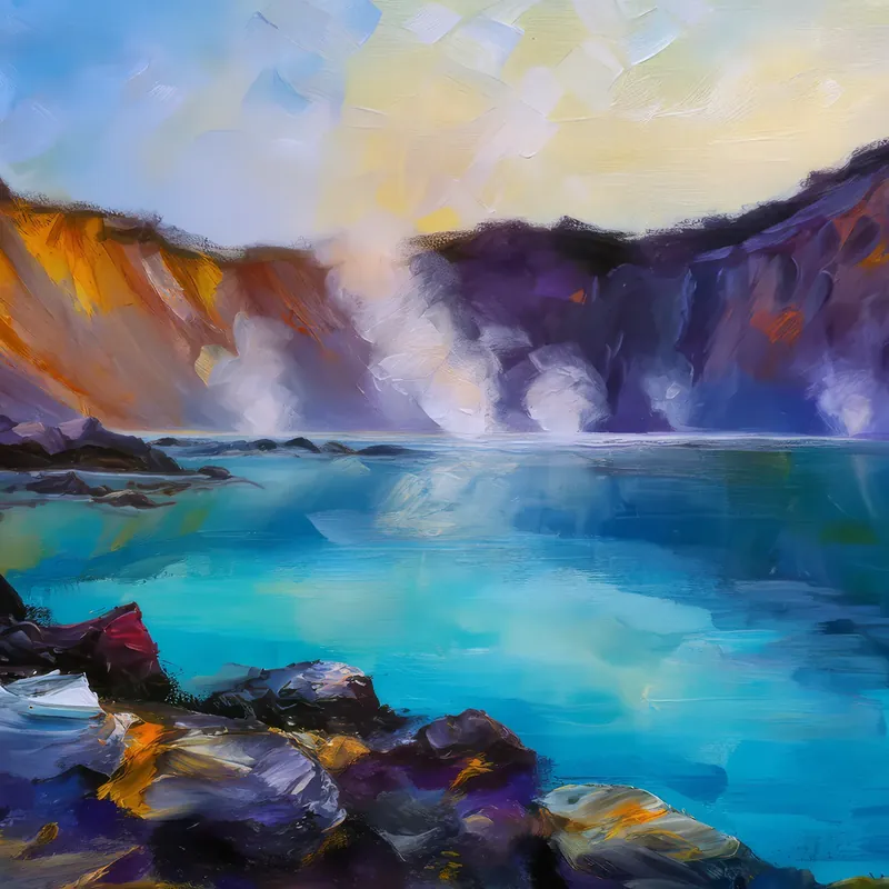 Painting: Volcanic Lake Morning