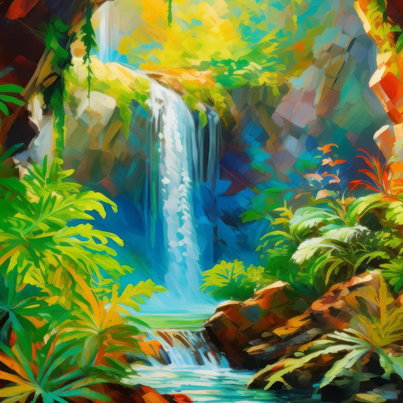 Painting: Waterfall Cave Grotto