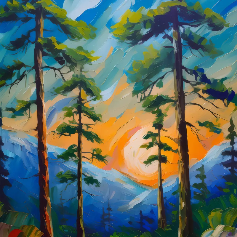 Painting: Whispering Pines at Dusk